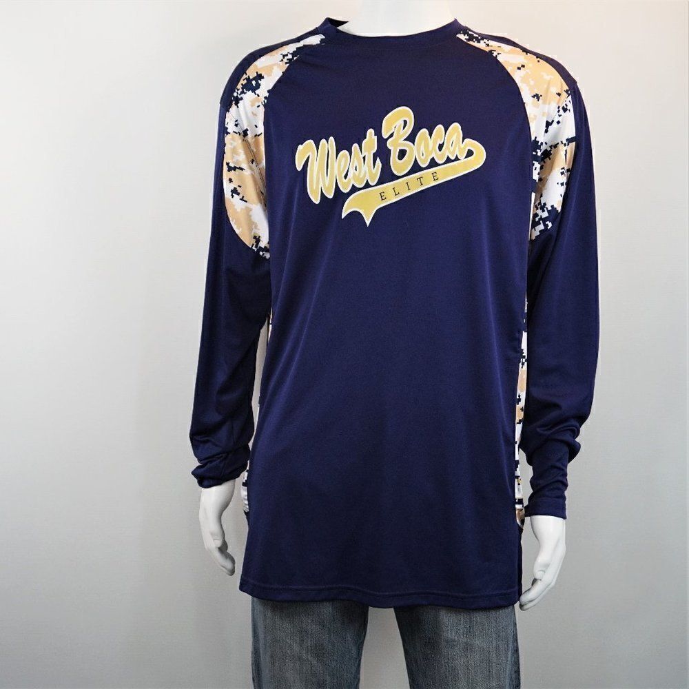 BoomBah Athletic Shirt Long Sleeve Mens Size XL Pullover West Boca Elite No 14